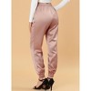 INSPIRE CHIC Women's Drawstring Elastic Waist Ankle Length Satin Joggers Pants with Pocket - 4 of 4