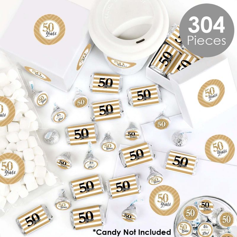 Big Dot of Happiness We Still Do - 50th Wedding Anniversary - Anniversary Party Candy Favor Sticker Kit - 304 Pieces, 2 of 9