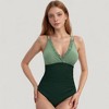 Anna-Kaci Swim Women's One Piece Swimsuit with Ruffled V-Neckline and Adjustable Double Spaghetti Straps - 2 of 4