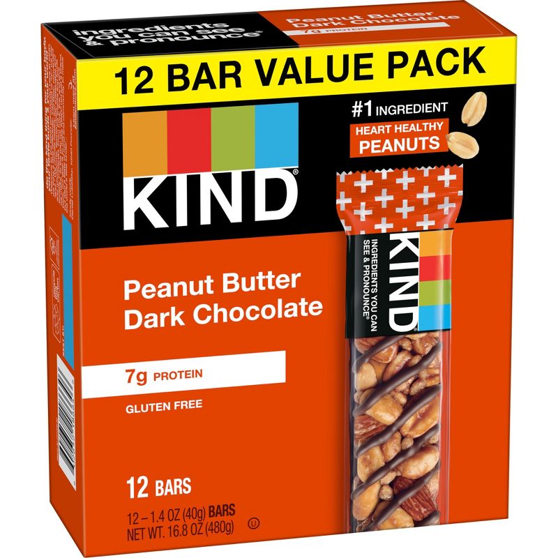 KIND Peanut Butter Dark Chocolate + Protein Nutrition Bars - 12ct, 4 of 9
