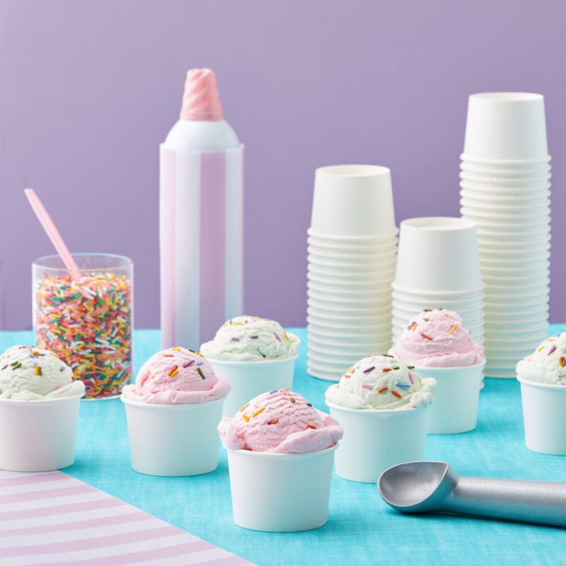 Juvale 100 Pack Disposable Ice Cream Sundae Cups for Frozen Dessert, Yogurt, Fruit Cocktails, 5 oz, 5 of 12
