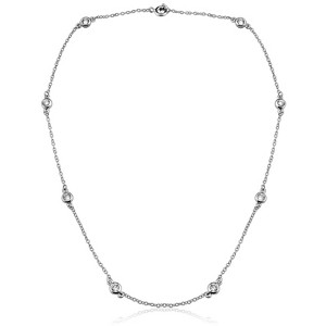 Guili Sterling Silver Necklace with Clear CZ in White, Gold, or Rose Gold—Opulent, Luxurious, and Perfect for a Radiant Shine. - 1 of 4