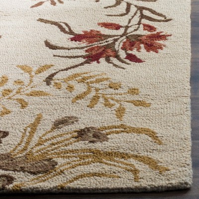 Handmade Floral Wool Tufted Reversible Area Rug, 5' x 8'