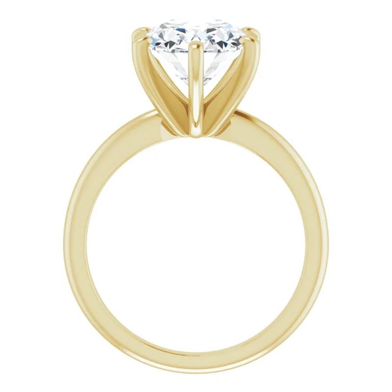 Pompeii3 3 Ct Oval Moissanite Solitaire Engagement Ring 14k Yellow Gold, 2 of 6