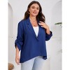 Womens Plus Size Blazers Long Sleeve Classic Draped Open Front Lightweight Cardigans - 2 of 4