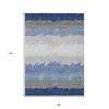 Navy Blue Gray And Silver Striped Washable Indoor Outdoor Area Rug - 3 of 4