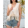 MISSKY New Tassels Fringe Sleeveless Vest Cardigan Waistcoat Jacket Outwear Tops - 2 of 4