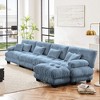 TiramisuBest Modular L-Shaped Sectional Sofa, 4-Seater Cloud Couch with Convertible Ottoman, Free Combination Chenille Sofa for Living Room, White - 3 of 4