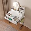 Etelifrank Modern Vanity Desk with LED Mirror and Power Outlet - Sturdy Iron Frame, Drawers & Cabinets - 4 of 4