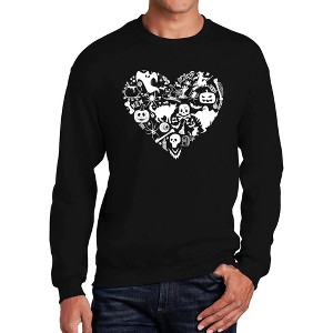 LA Pop Art Halloween Heart - Men's Word Art Crewneck Sweatshirt - 1 of 4