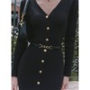 Coolmee Women's V-Neck Sweater Dress Button Down Long Sleeve Bodycon Elegant Knit Long Dresses - 3 of 4