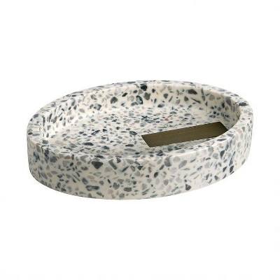 Lerrazzo 4-Piece Grey and Natural Terrazzo Bathroom Set