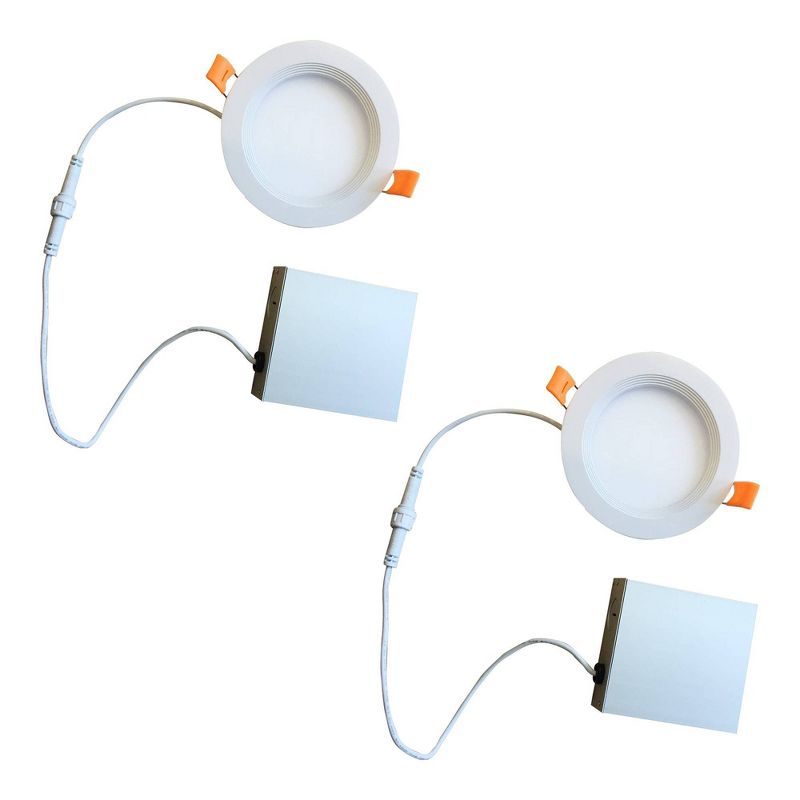 Bulbrite Set of 2 4&#34; Ultra Slim Remodel IC LED Canless Recessed Lighting Kit, 1 of 3