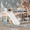 Infans Twin Metal Loft Bed with Slide Guardrails Built-in Ladder Low Bed Frame White - 3 of 4