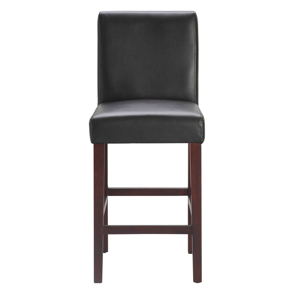 Photos - Chair Serta Set of 2 25.5" Liam Leather Counter Height Barstool Chocolate Dark Brown  