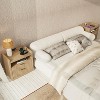 Furnulem Fluted Nightstands with Charging Station 24" Wide Nightstand with 2 Drawers Mid Century Side Table Natural Wooden End Table with Open Shelves - 2 of 4