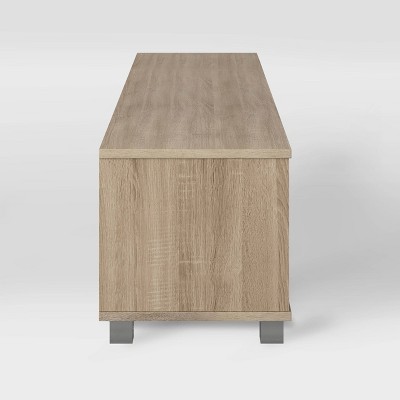 Brown Wood Grain TV Stand with Cabinet for 85" TVs