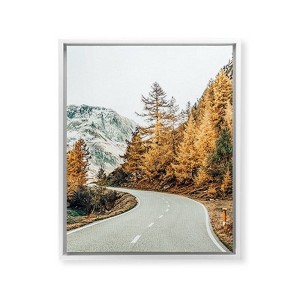 Deny Designs 16" x 20" 83 Oranges Snow and Golden Pine Framed Art Canvas White : UV Resistant, Modern Wall Decor - 1 of 4