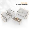 HAPPATIO 4-Piece Outdoor Patio Furniture Set , Aluminum Outdoor Conversation Set Perfect for Porch, Deck, Garden - 4 of 4