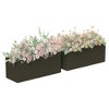 Resenkos Raised Garden Bed, Planter Box Outdoor,2 Pack 20 Inch Railing Flower Pots, Self-Watering Hanging Planter Box, Brown - 4 of 4
