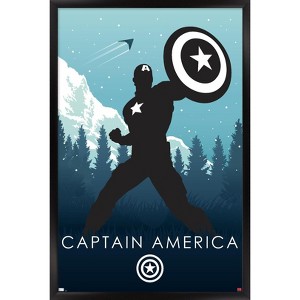 Trends International Marvel Heroic Silhouette - Captain America Framed Wall Poster Prints - 1 of 4
