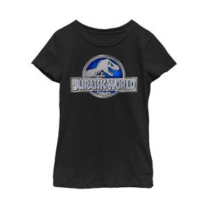Girl's Jurassic World T. Rex Logo T-Shirt - 1 of 3