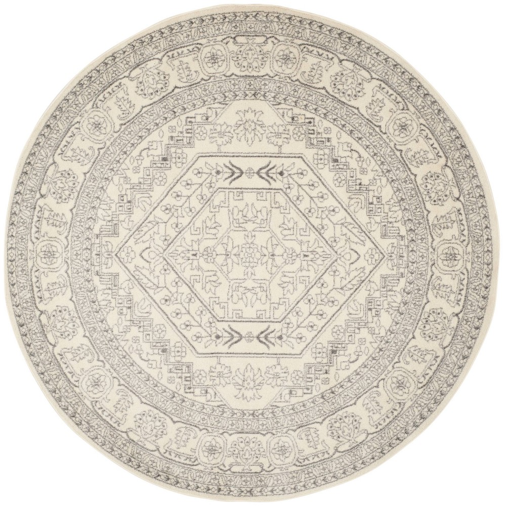  Round Aldwin Area Rug Ivory/Silver