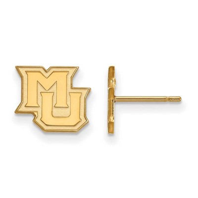 Black Bow Jewelry 14k Yellow Gold Marquette Golden Eagles NCAA Post Earrings
