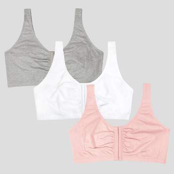 Leading Lady The Meryl - Cotton Front-closure Comfort & Sleep Bra In  Heather Grey, Size: 44cddd : Target