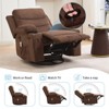 Recliner Chair Nursery, Manual Reclining Rocking Chair, 360 Swivel Glider with Cup Holder, Massage and Heat Recliner, Indoor Single Sofa Chairs - 3 of 4