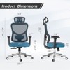 RISOKEYS Ergonomic Office Chair with Adjustable Lumbar Support, Headrest & 3D Armrests - Mesh Desk Chair for Home, Office & Study Room - 4 of 4