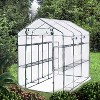 Outdoor Walk-In Greenhouse with 6 Shelves, Weather-Proof Plant House Tent, UV-Resistant Garden Greenhouse with Mesh Windows & Sturdy Iron Frame - 3 of 4