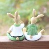 Aghana Digitals 2-Piece Resin Easter Bunny Figurine Set, Green & Dark Brown Country-Style - 3 of 4