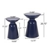 VisioGear Patio End Tables, 2PCS Outdoor Flared Shaped End Table, Patio End Table with Round Base for Balcony Porch Pool, Blue, 15"*15"*20.75" - 2 of 4