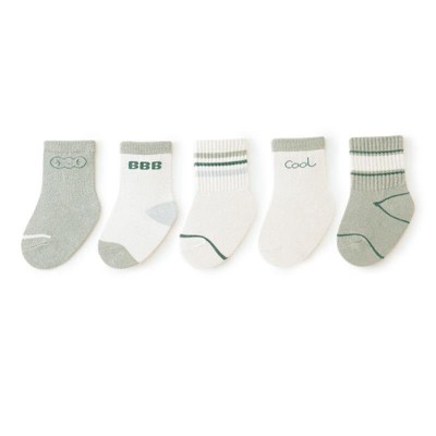 MyKids-USA Baby Unisex Breathable Comfy Preppy Socks 5-Pair Set