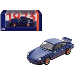 1973 Porsche 911 RS 2.7 Blue with Orange Stripes 1/64 Model Car by