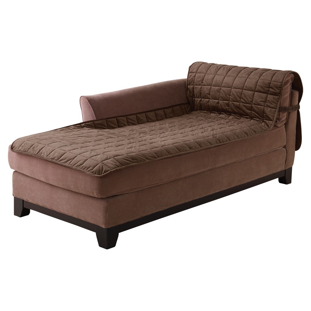 Photos - Furniture Cover Antimicrobial Quilted Armless Chaise Furniture Protector Chocolate - Sure