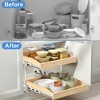 LOVMOR 2 Tier Soft Close Pull Slide Out Cabinet Organizer, Wooden Cabinet Drawer Organizer with U Bracket - 3 of 4