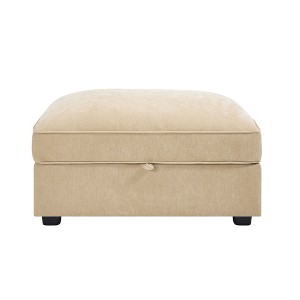 CAVINAS 34" Chenille Ottoman with Storage, Modern Shoe Bench Vanity Stool Coffee Table for Living Room, Bedroom, Entryway - 1 of 4