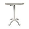 HomeRoots 22" White Solid Wood and Metal Height Adjustable Round Pedestal End Table - 4 of 4