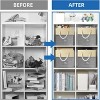 TOBILI Foldable Storage Bins, 4 Piece Set Fabric Closet Drawers Organizer with Cotton Handles for Organizing Shelf Cabinet, Gray - 3 of 4