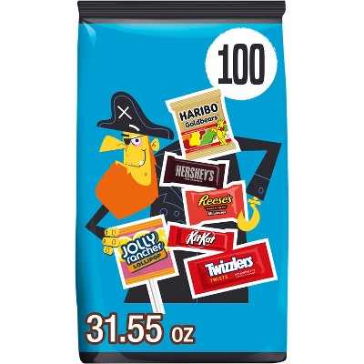 HERSHEY'S Chocolate and Sweets Assorted Halloween Candy Miniatures - 31.55oz/100pc