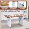 Vynxaria Coffee Tables: Rustic Farmhouse Dining Table with Marble-Style Legs - 4 of 4