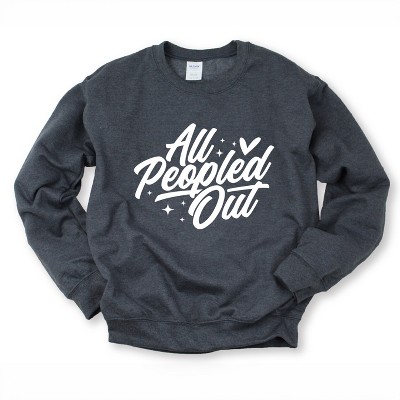 Simply Sage Market Women's Graphic Sweatshirt All Peopled Out Cursive