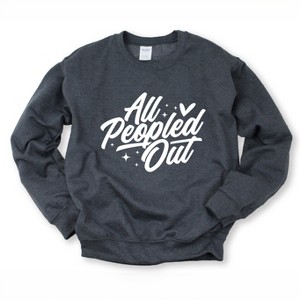 Simply Sage Market Women's Graphic Sweatshirt All Peopled Out Cursive - 1 of 4