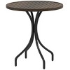 Maggift Patio End Tables, Modern Decorative Side Tables, Stylish Design for Patio, Living Room, Indoor and Outdoor Use, Brown, 26"*26"*28.1" - 2 of 4