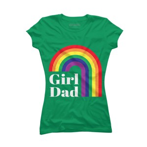 Adult Design By Humans Father's Day Girl Dad Pride Rainbow By KangThien T-Shirt - 1 of 2