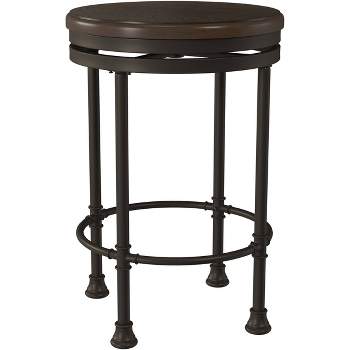 Casselberry Swivel Backless Round Counter Height Barstool Distressed Walnut/Brown - Hillsdale Furniture