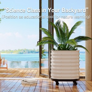 Self-Watering Wheeled Metal Garden Bed–Mobile Raised Planter Box With Water Reservoir,Galvanized Steel Indoor for Veggies&Decor - 1 of 4