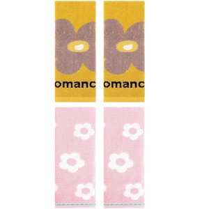 REGALWOVEN 4 Pcs Cute Floral Pattern Cotton Bathroom Soft Absorbent Hand Towel - 1 of 4